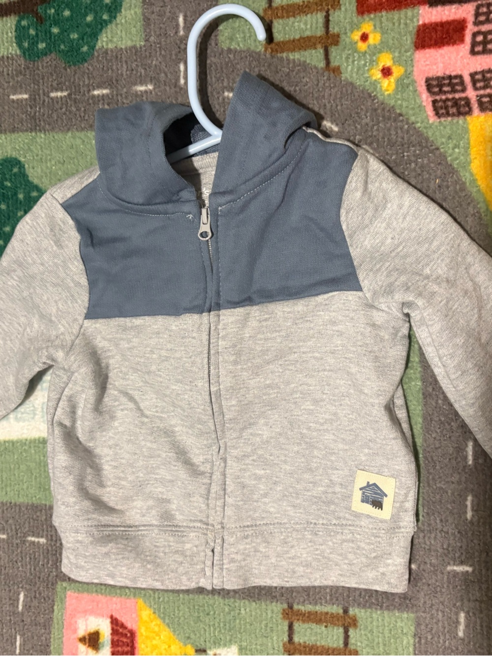 Carter’s Grey & Blue Zip-Front Kids Sweatshirt 3-6m